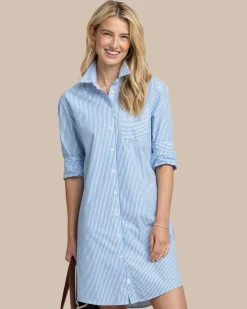 Southern Tide Cam Stripe Poplin Dress Best Sale