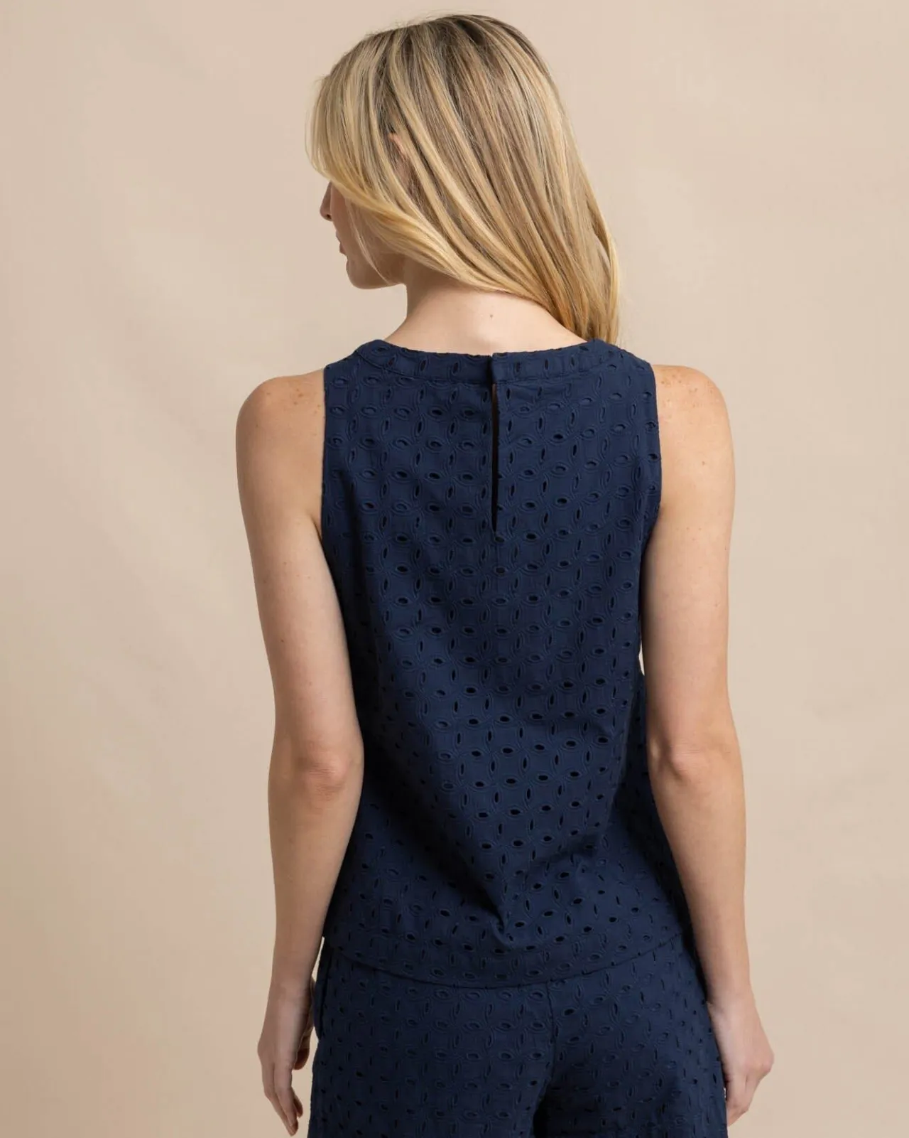 Southern Tide Carissa Eyelet Top Dress Blue Cheap