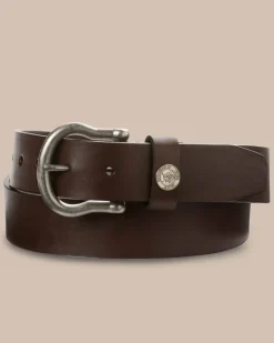 Southern Tide Classic Leather Belt Dark Brown Fashion