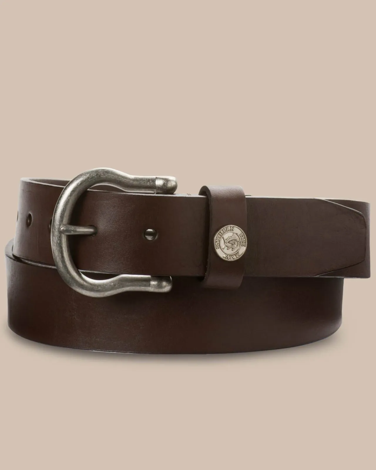 Southern Tide Classic Leather Belt Dark Brown Fashion