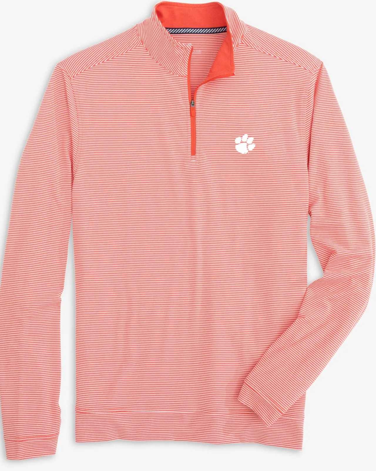 Southern Tide Clemson Tigers Cruiser Micro-Stripe Heather Quarter Zip Cheap