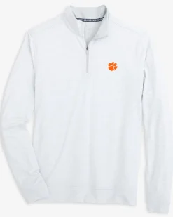 Southern Tide Clemson Tigers Cruiser Micro-Stripe Heather Quarter Zip Cheap