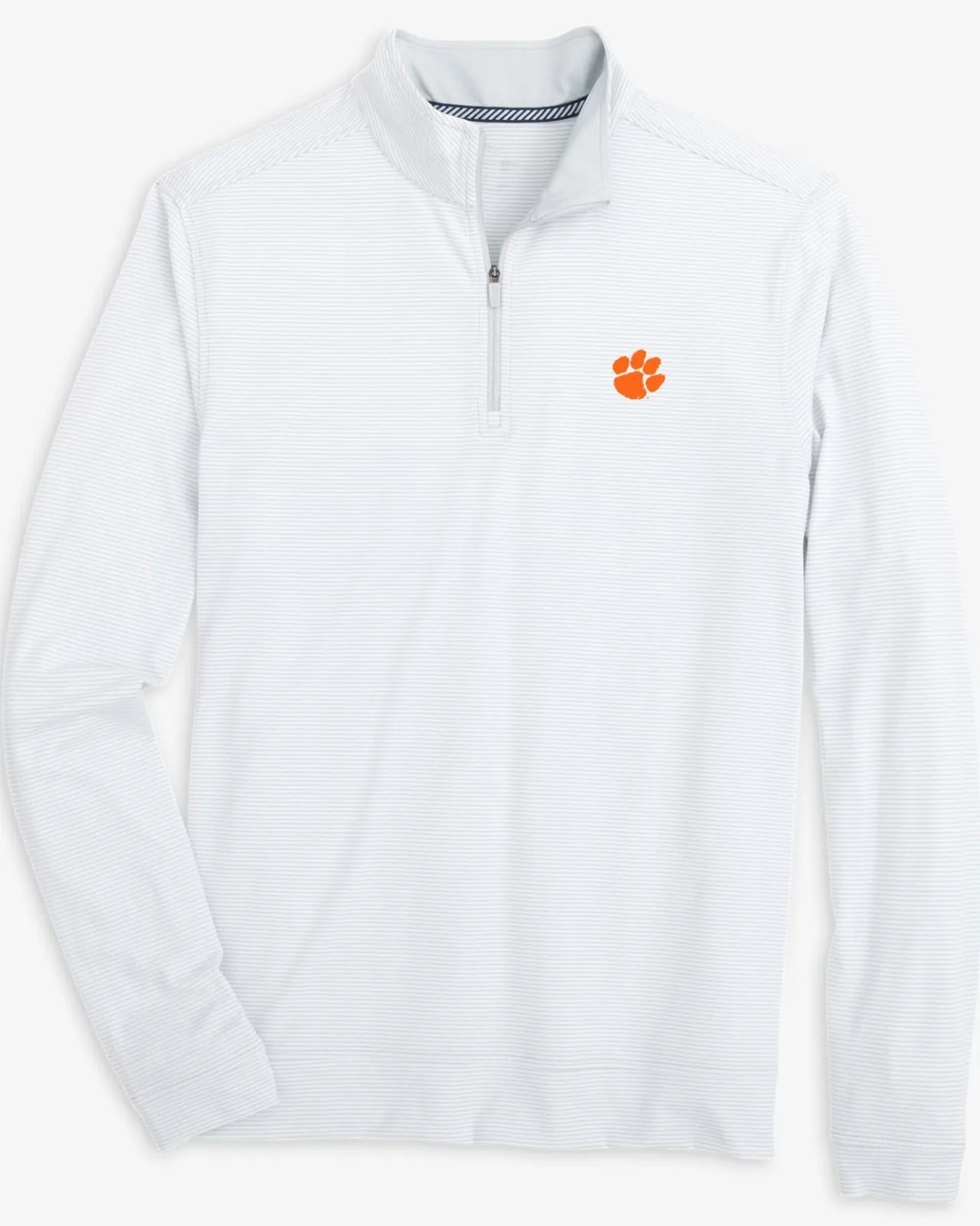 Southern Tide Clemson Tigers Cruiser Micro-Stripe Heather Quarter Zip Cheap