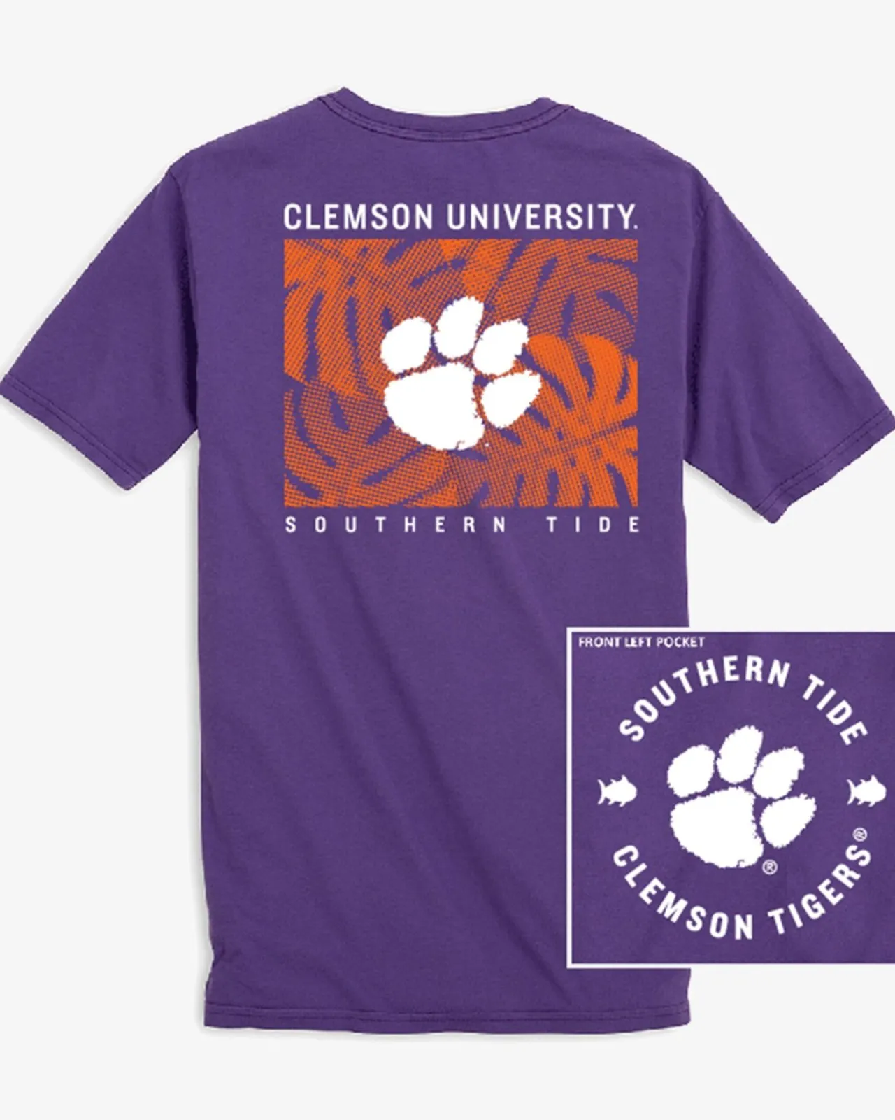 Southern Tide Clemson Tigers Halftone Monstera T-Shirt Outlet