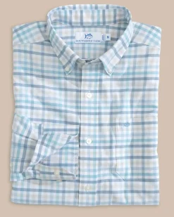 Southern Tide Coastal Passage Pelham Gingham Long Sleeve Sport Shirt Fashion