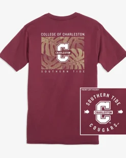 Southern Tide College Of Charleston Halftone Monstera T-Shirt Chianti Best Sale