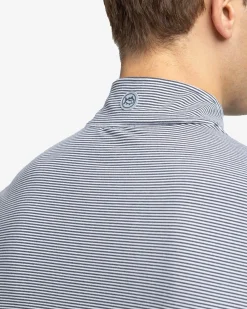 Southern Tide Cruiser Micro-Stripe Heather Quarter Zip New