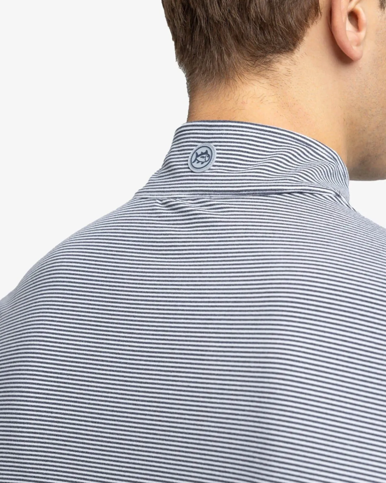 Southern Tide Cruiser Micro-Stripe Heather Quarter Zip New
