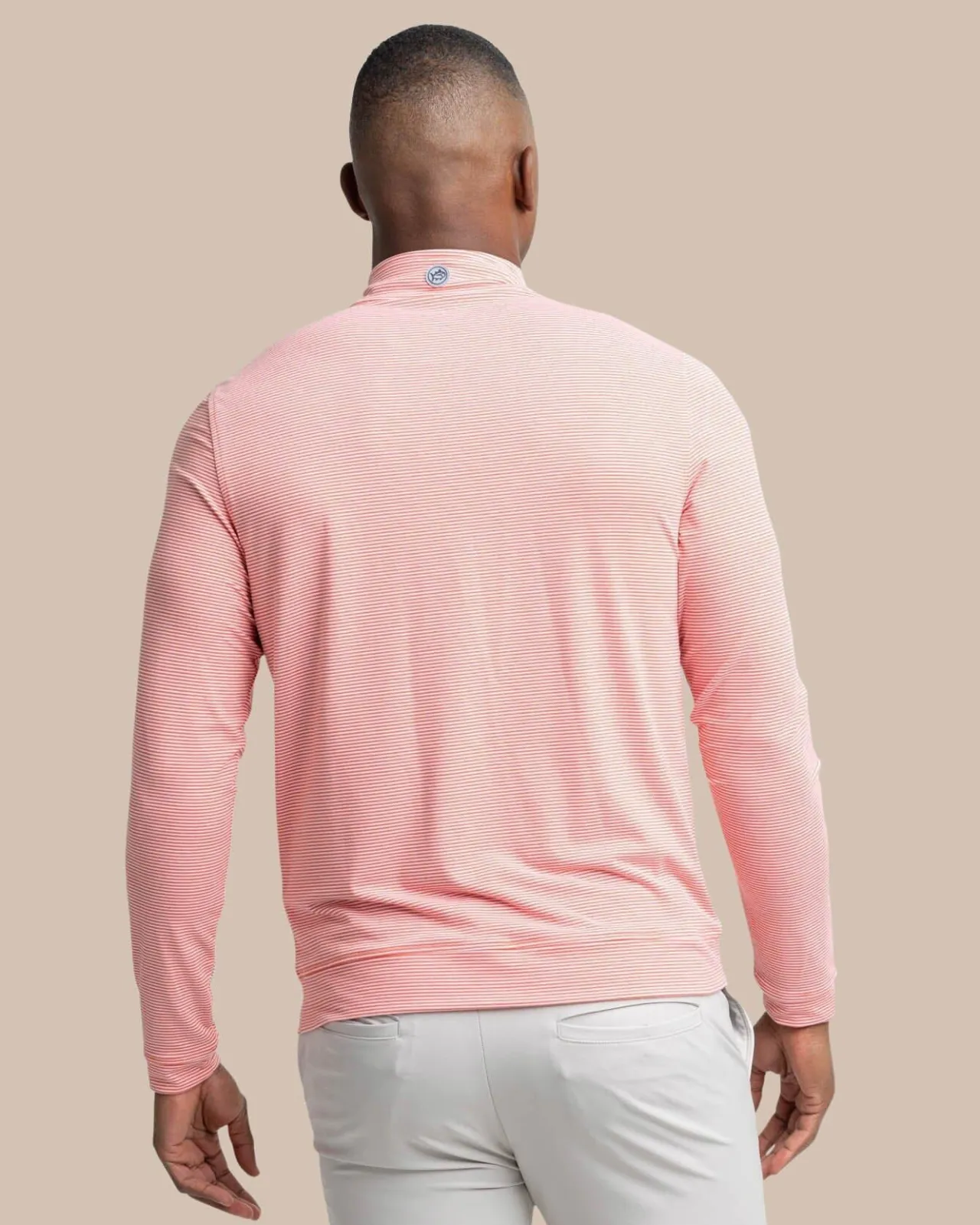 Southern Tide Cruiser Micro-Stripe Heather Quarter Zip New