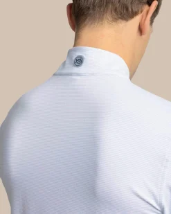 Southern Tide Cruiser Micro-Stripe Heather Quarter Zip New