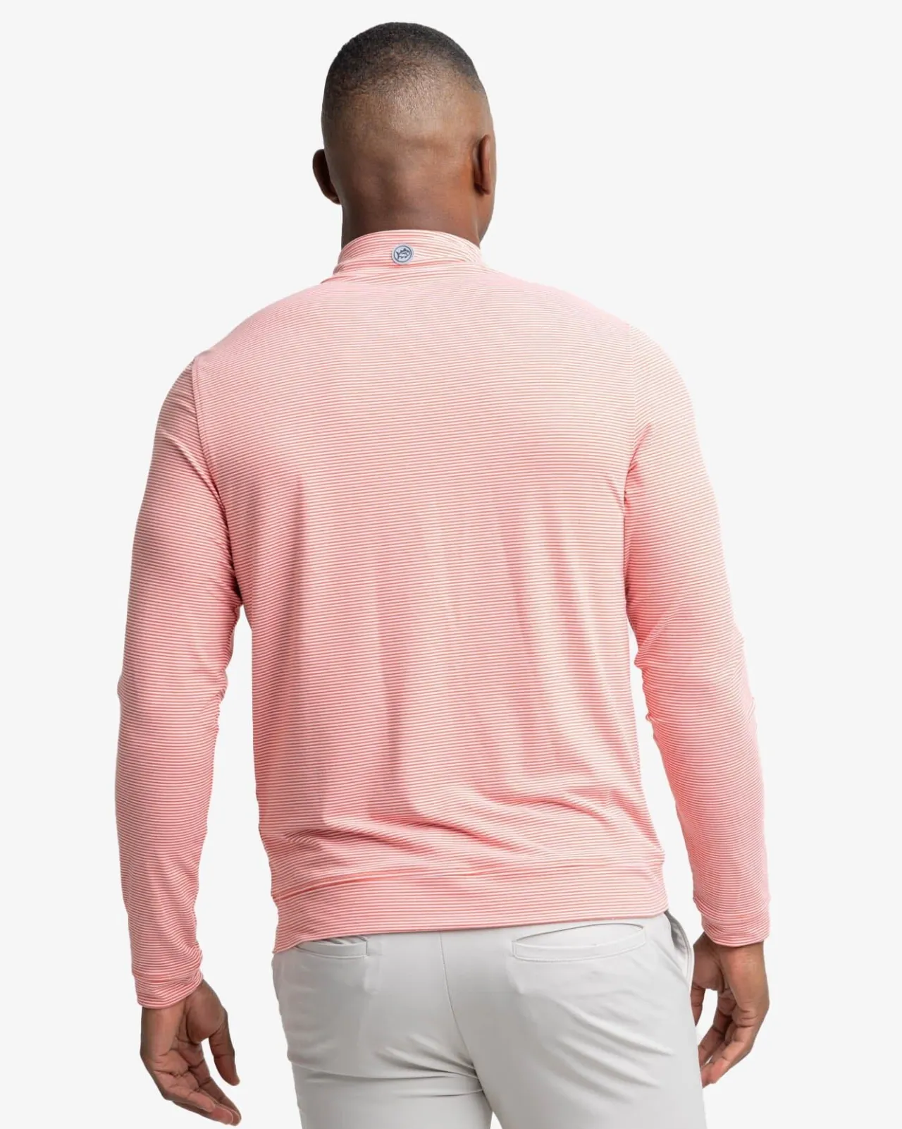 Southern Tide Cruiser Micro-Stripe Heather Quarter Zip New