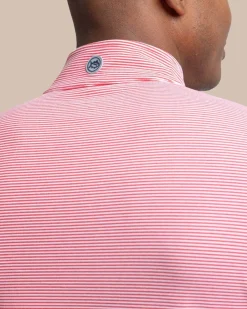 Southern Tide Cruiser Micro-Stripe Heather Quarter Zip New
