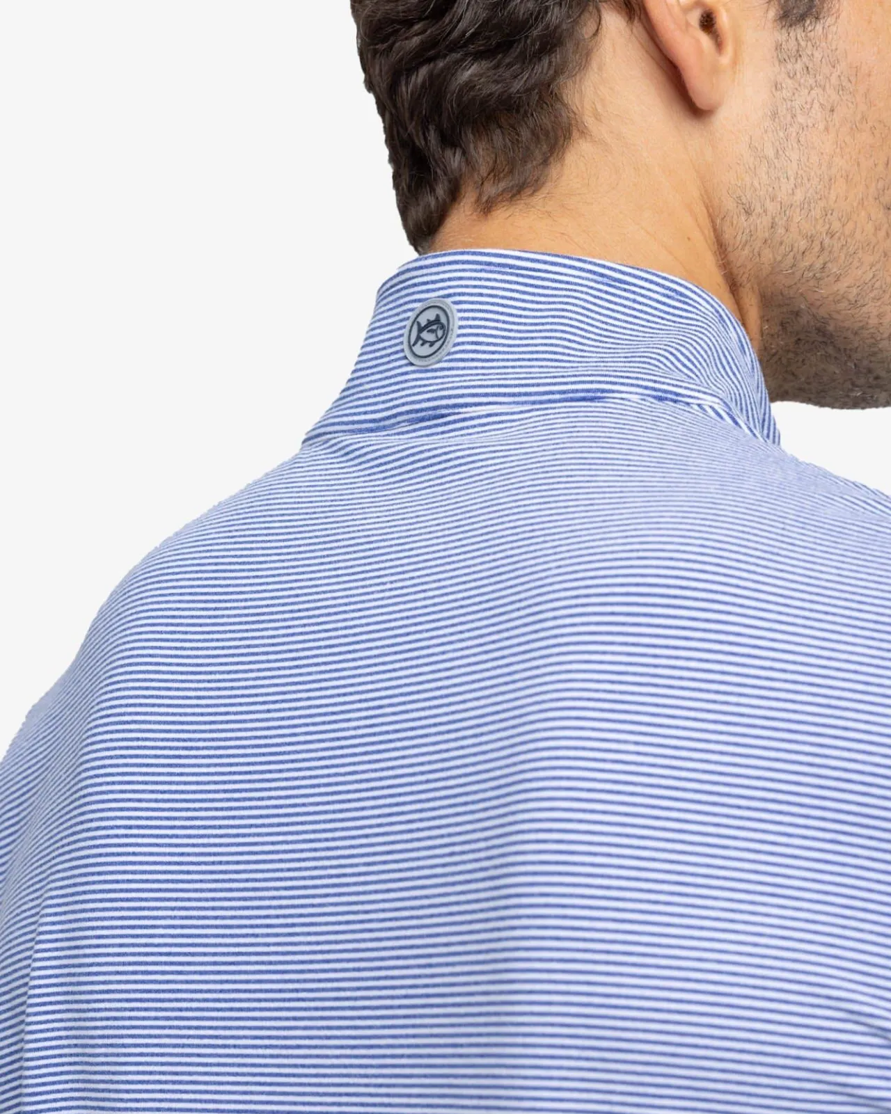 Southern Tide Cruiser Micro-Stripe Heather Quarter Zip New