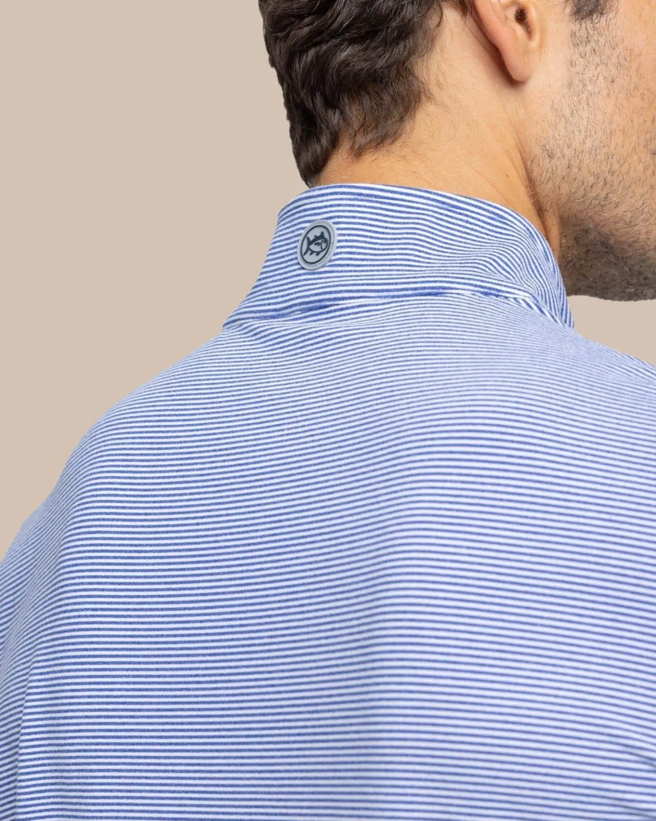 Southern Tide Cruiser Micro-Stripe Heather Quarter Zip New