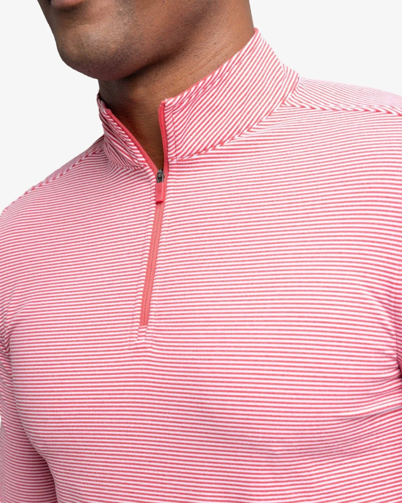 Southern Tide Cruiser Micro-Stripe Heather Quarter Zip New