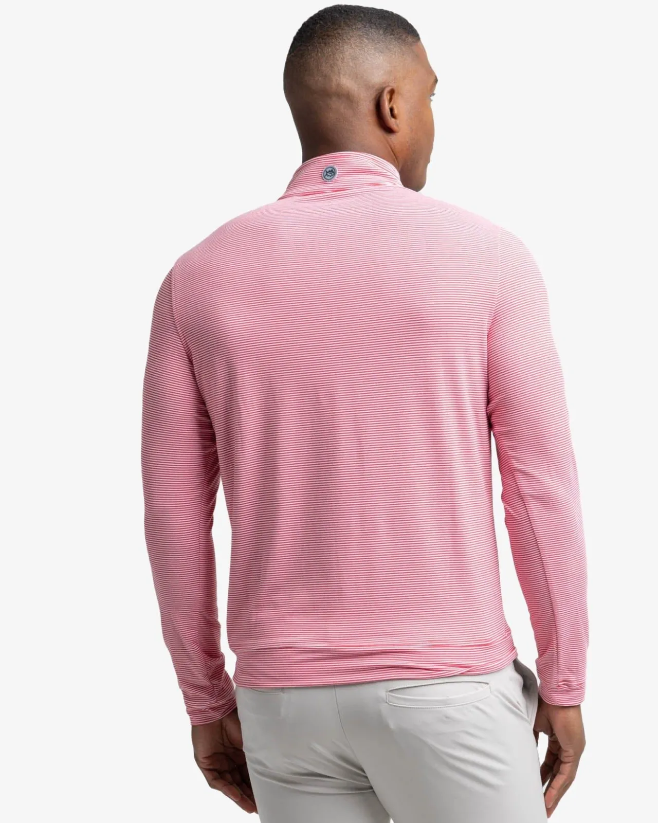 Southern Tide Cruiser Micro-Stripe Heather Quarter Zip New