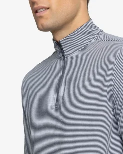 Southern Tide Cruiser Micro-Stripe Heather Quarter Zip New
