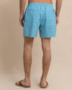 Southern Tide Ditzy Floral Swim Trunk Ocean Aqua Best Sale