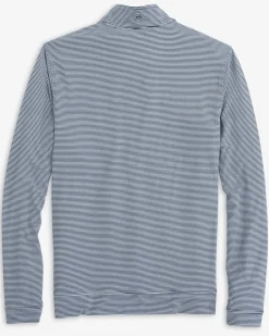 Southern Tide East Carolina Cruiser Micro-Stripe Heather Quarter Zip Heather Navy Cheap