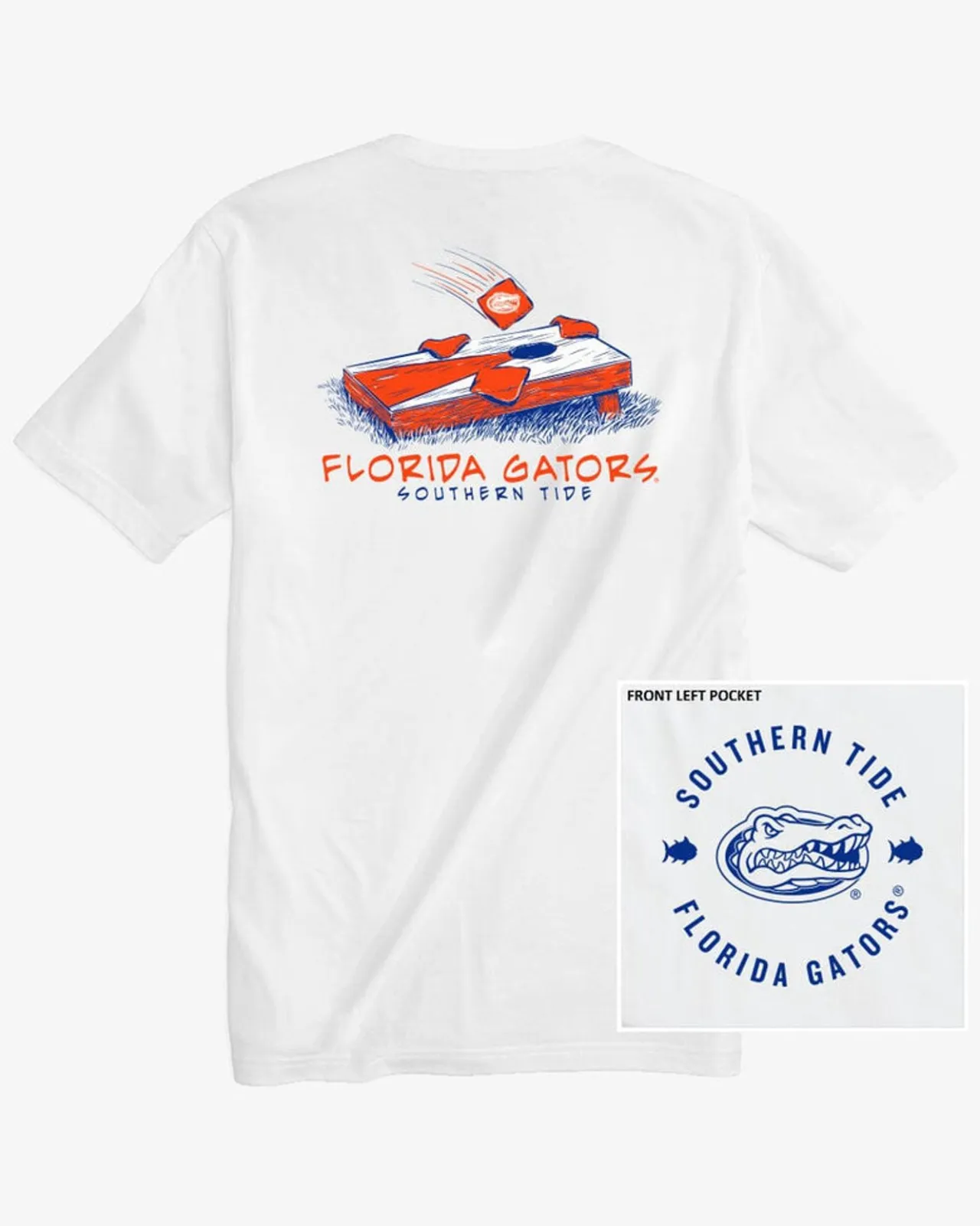 Southern Tide Florida Gators Cornhole T-Shirt Classic White Clearance