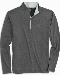 Southern Tide Florida Gators Flanker Quarter Zip Pullover Heather Polarized Grey Cheap