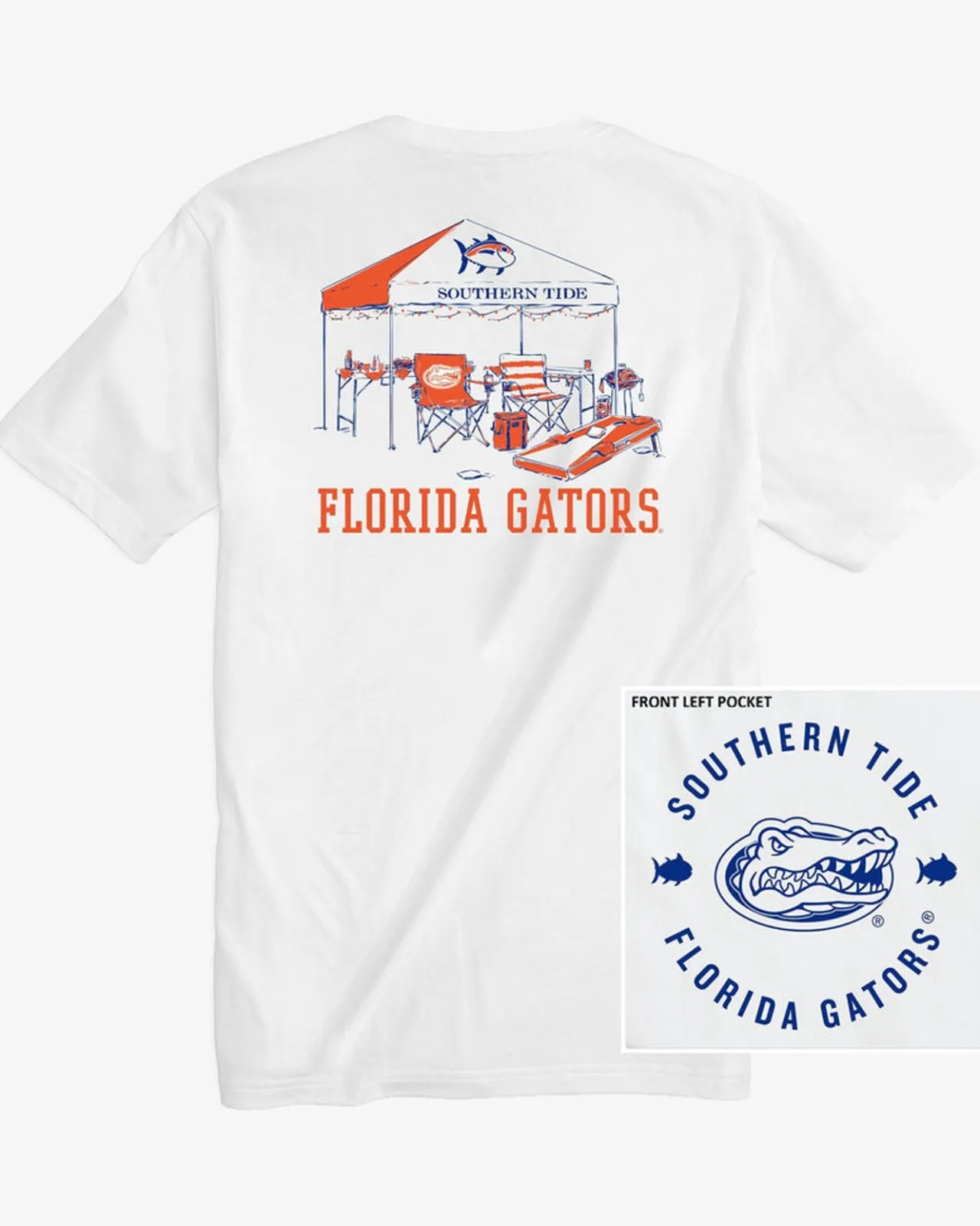 Southern Tide Florida Gators Tailgate Time T-Shirt Classic White Online