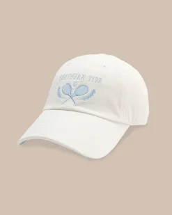 Southern Tide Game, Set, Match Leather Strap Hat White Best