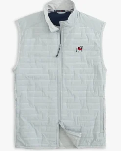 Southern Tide Georgia Bulldogs Abercorn Vest Gravel Grey New