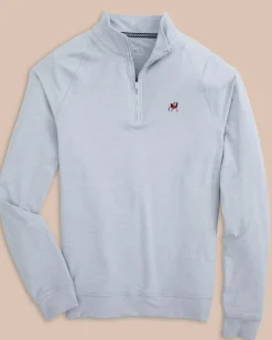 Southern Tide Georgia Bulldogs Cruiser Heather Quarter Zip Pullover Fashion