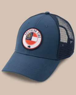 Southern Tide Georgia Patch Performance Trucker Hat Seven Seas Blue Discount