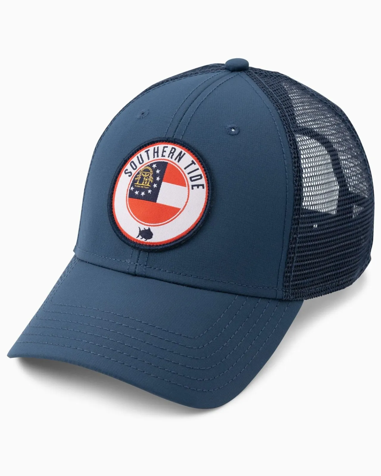 Southern Tide Georgia Patch Performance Trucker Hat Seven Seas Blue Discount
