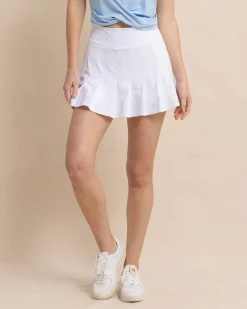 Southern Tide Gwen Solid Pleated Performance Skort Classic White Online