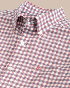 Southern Tide Hammond Intercoastal Gingham Sport Shirt Dusty Coral Fashion