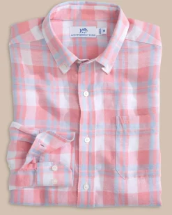 Southern Tide Headland Reedy Plaid Long Sleeve Sport Shirt Clearance