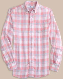 Southern Tide Headland Reedy Plaid Long Sleeve Sport Shirt Clearance