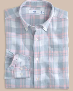 Southern Tide Headland Reedy Plaid Long Sleeve Sport Shirt Clearance