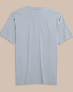 Southern Tide Heather Reel Fly Premium Apparel Short Sleeve T-Shirt Heather Platinum Grey Fashion