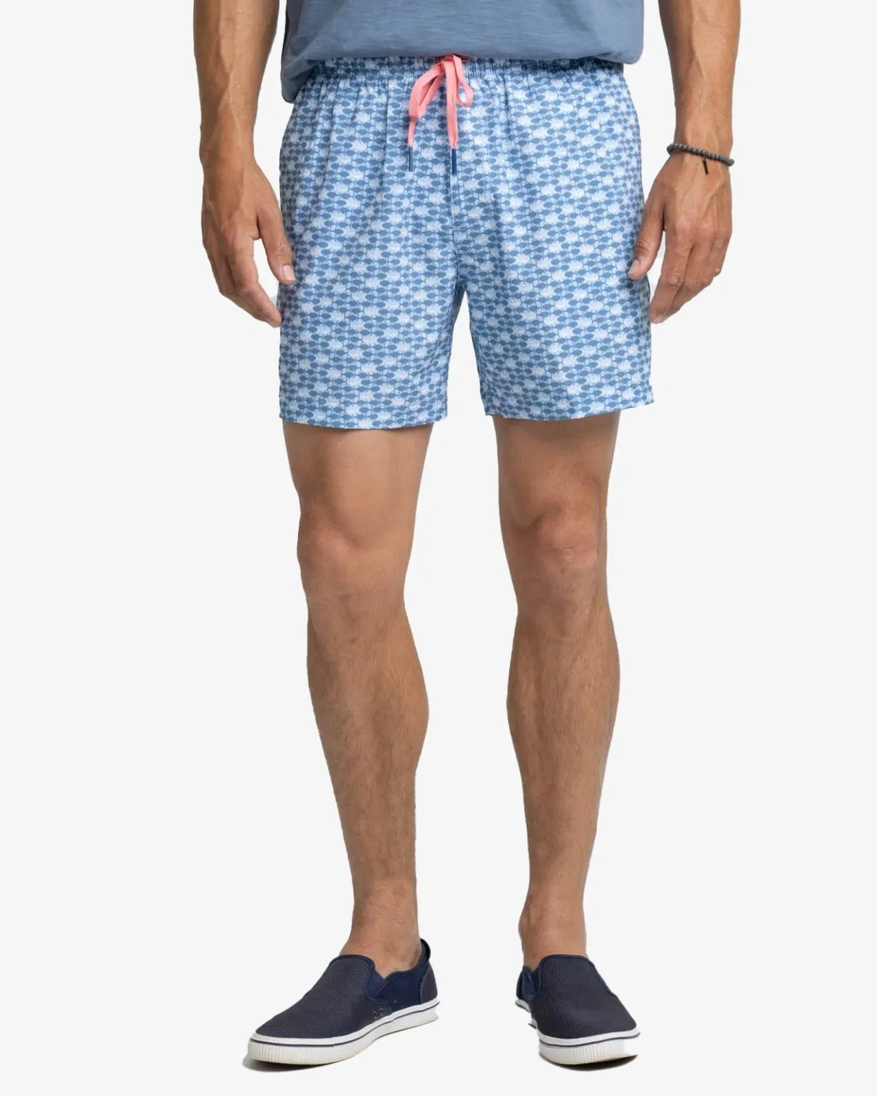 Southern Tide Heather Skipping Jacks Swim Trunk Heather Clearwater Blue Clearance