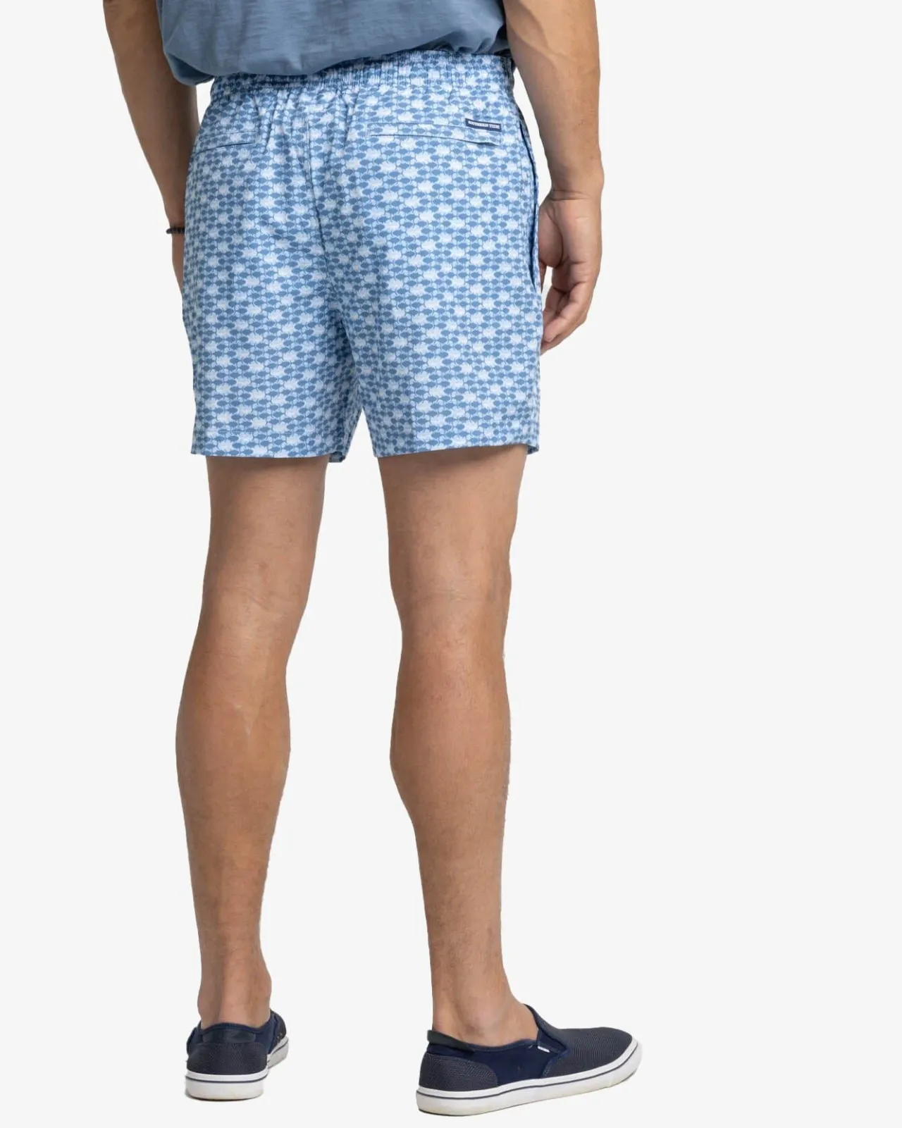 Southern Tide Heather Skipping Jacks Swim Trunk Heather Clearwater Blue Clearance