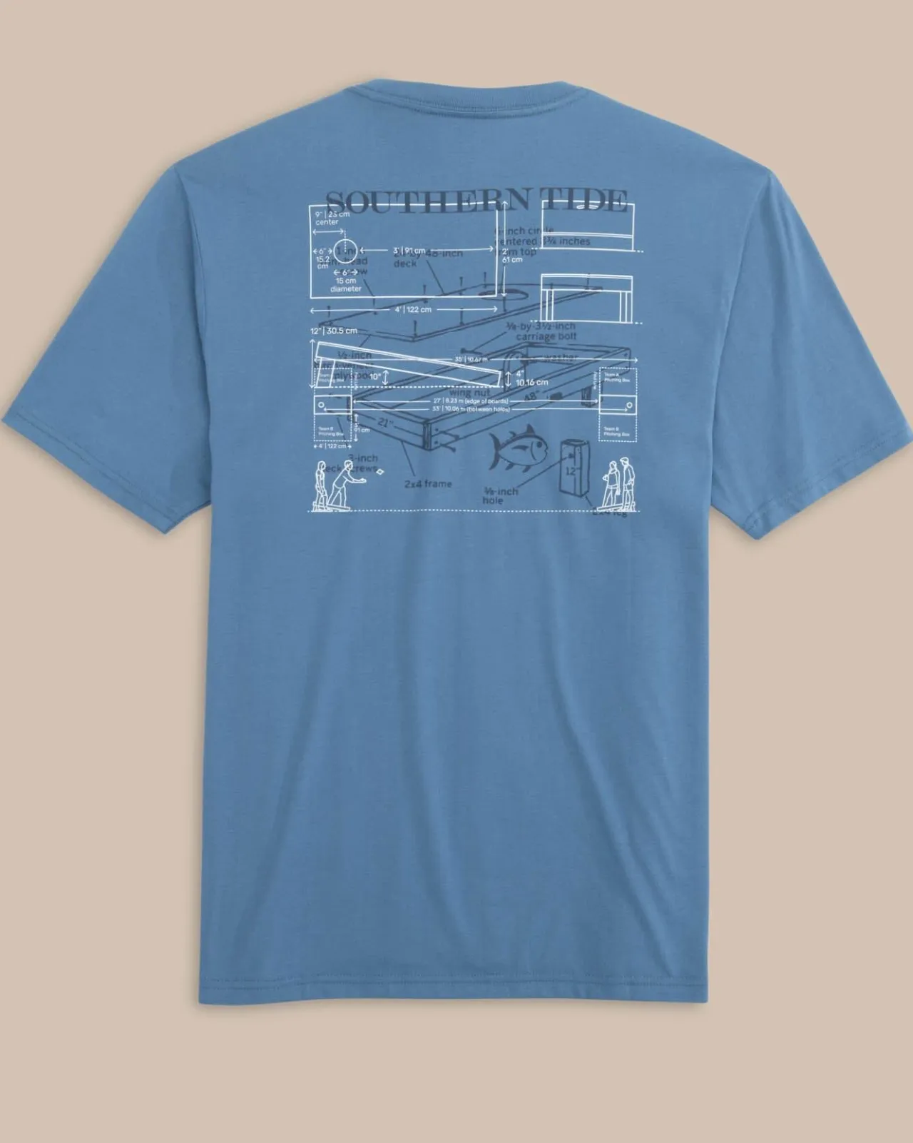 Southern Tide How-To Cornhole Short Sleeve T-Shirt Coronet Blue Discount