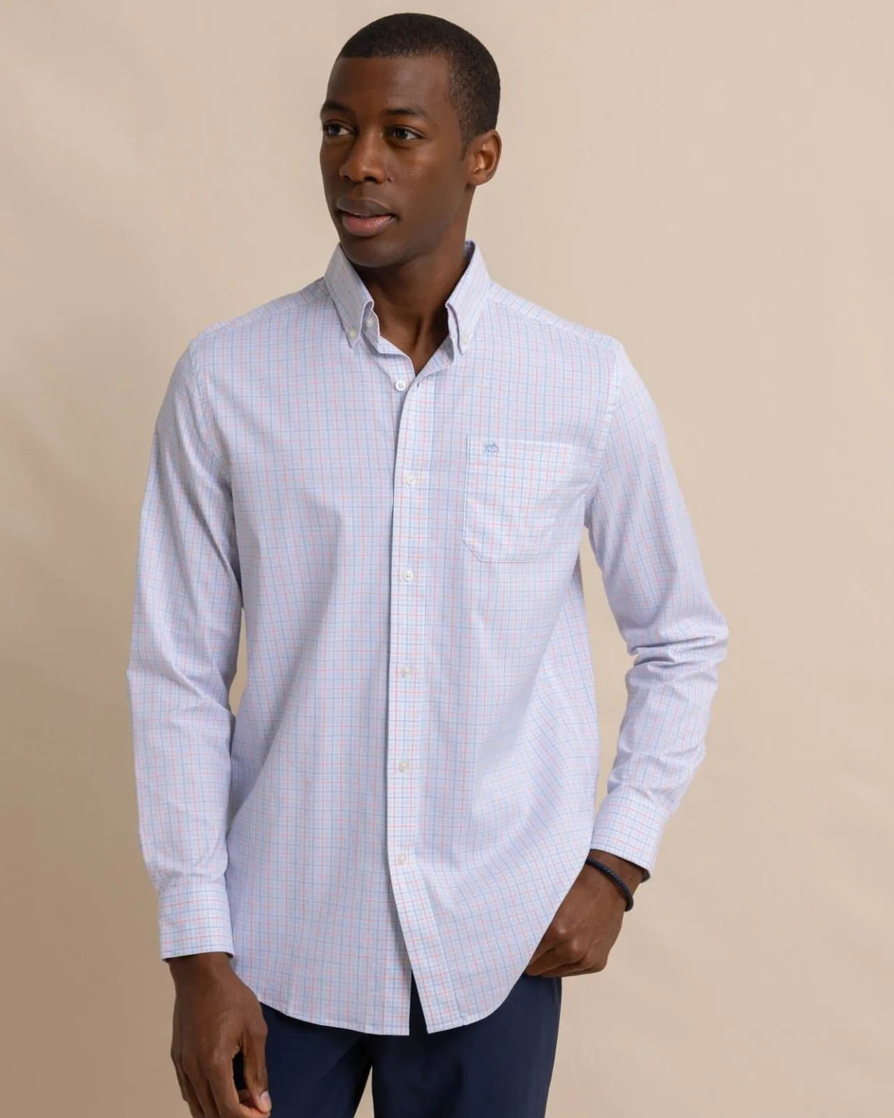 Southern Tide Intercoastal Falls Park Plaid Long Sleeve Sport Shirt Sale