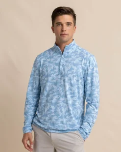 Southern Tide Island Camo Print Cruiser Quarter Zip Online