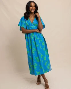 Southern Tide Journi Hour Of Flowers Caftan Swedish Blue Sale