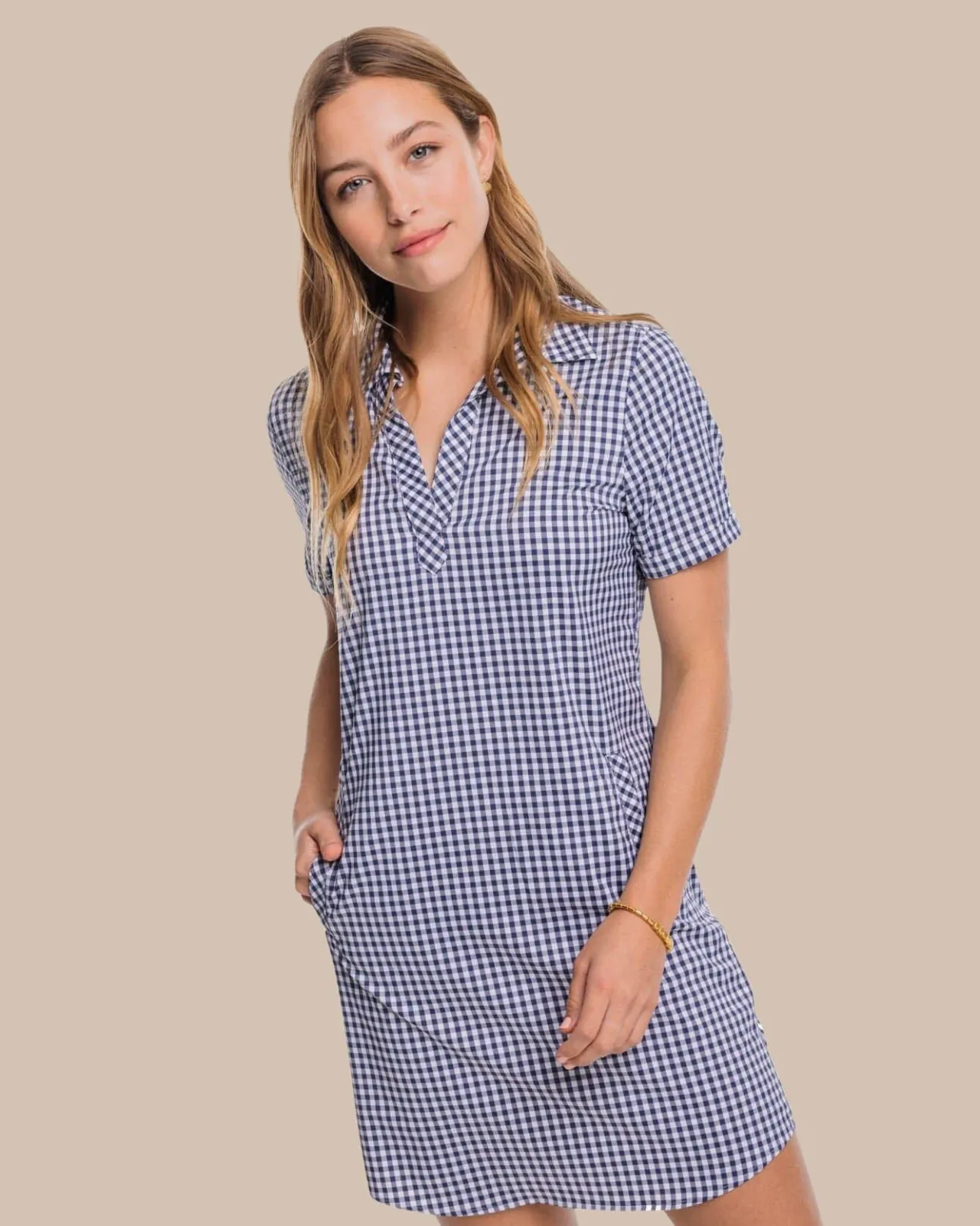 Southern Tide Kamryn Brrr Intercoastal Gingham Dress Best