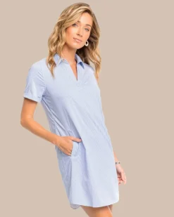 Southern Tide Kamryn Brrr°® Intercoastal Stripe Dress Cobalt Blue Online