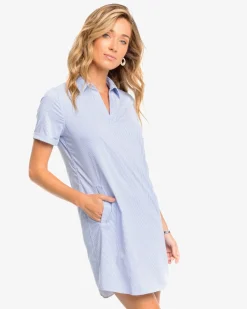 Southern Tide Kamryn Brrr°® Intercoastal Stripe Dress Cobalt Blue Online