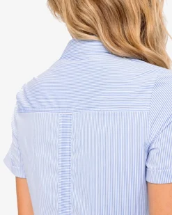 Southern Tide Kamryn Brrr°® Intercoastal Stripe Dress Cobalt Blue Online