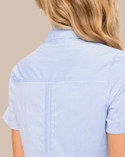 Southern Tide Kamryn Brrr°® Intercoastal Stripe Dress Cobalt Blue Online