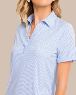 Southern Tide Kamryn Brrr°® Intercoastal Stripe Dress Cobalt Blue Online