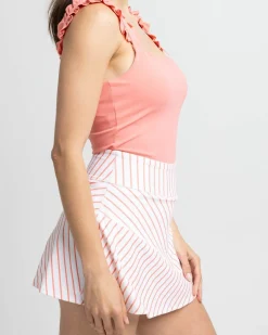 Southern Tide Katlyn Stripe Skort Classic White Fashion